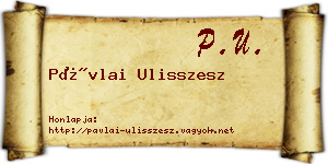 Pávlai Ulisszesz névjegykártya